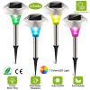 Solar Waterproof Lights 10Hrs 4Packs Ip44 Outdoor Color Changing Landscape Lamps Garden Lawn Yard Driveway Walkway