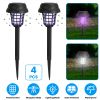 Solar Powered Mosquito Zapper Outdoor Insect Killer 4 Pack Waterproof Bug Zapper With Uv Light White Light For Yard Garden Farm Garage