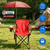 Camping Chair Lightweight Foldable Outdoor Chair With Cup Holder Detachable Sun Canopy Carrying Bag 330Lbs Max Load Backyard Garden Garages