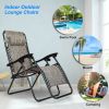 Foldable Zero Gravity Lounge Recliner Chair Dual Side Tray 330Lbs Load 2Pcs Stress Relief Pillow Patio Garage Backyard Lying Chair