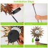 Solar Powered Sun Stake Lamp Ip54 Waterproof Decorative Lamp Crackle Glass Globe Stake Lights For Garden Lawn Yard Driveway