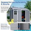 Outdoor Storage Shed With Floor Lockable Garden Shed With 2 Windows Ventilation & Sloped Roof Weather-Resistant For Garden Tools Lawn Equip