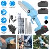 Mini Chainsaw Portable Handheld Cordless Small Chain Saw Battery Powered With 2Pcs 2200Mah Rechargeable Batteries 4In/6In Chains For Pruning