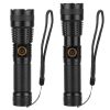 Tactical Led Flashlight Zoomable Rechargeable Search Light Torch 50000Lm 5Modes Night Light For Night Walking Adventures