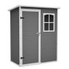 Resin Outdoor Storage Shed 5X3Ft with Floor Lockable Garden Shed With Window Sloped Roof Weather-Resistant Tool Shed For Garden Tools, Supplies, ETC.