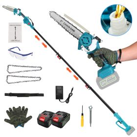 2-In-1 Cordless Pole Saw Mini Chainsaw with Extension Pole 21V Battery 8” Electric Brushless Pole Chainsaw With Auto Oiler Safety Switch 6.4Lbs