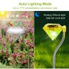 Outdoor Solar Diamond Led Lights 4Pcs 7-Color Changing Ip65 Waterproof Pathway Stake Decorative Lamp For Garden Patio Yard Walkway