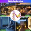 Solar Butterfly Wind Chime With Aluminum Tubes 7 Color Changing Wind Chime For Outside Ip44 Waterproof Outdoor Garden Yard Decor