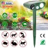 Solar Ultrasonic Animal Repeller Pir Sensor Animal Repellent Chaser With Flashing Light Ipx4 Waterproof For Chasing Deer Raccoon Squirrel Rat Skunk