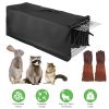 Folding Live Animal Trap Cage 31X12X11” With Waterproof Cover And Gloves Humane Easy To Catch & Release Trap Cats Raccoons Squirrels Skunks