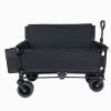Folding Wagon Cart With Bench Seat 3-In-1 Includes 1 Ice Pack, 500Lbs Heavy-Duty Utility Wagon, 180L Capacity All-Terrain Wheels