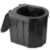 Portable Foldable Emergency Toilet Porta Potty For Car Travel Camping Boating Hiking Emergencies Outside Cleanable with Lid Carry Bag Garbage Bags
