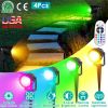 Color Changing Stake Landscape Lights 4Pcs Ip65 Waterproof Led with Remote Control 16 Color Dynamic Lights Lawn, Backyard, Pathway, and Garden