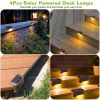 Solar Powered Led Outdoor Lights Ip55 Waterproof Dusk To Dawn Sensor Fence Lamps For Stairs Yard Railing Gardening