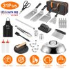 Griddle Accessories Kit Flat Top Grill Accessories 31Pcs Camp Chef With Spatulas Griddle Press Basting Cover Spice Shakers Vegetable Forks