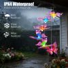 Solar Butterfly 7 Color Changing Wind Chimes For Outside 2Pack Ipx4 Waterproof Outdoor Garden Yard Decor Porch
