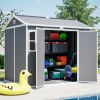 Outdoor Storage Shed With Floor Lockable Garden Shed With 2 Windows Ventilation & Sloped Roof Weather-Resistant For Garden Tools Lawn Equip