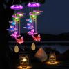Solar Butterfly Wind Chime With Aluminum Tubes 7 Color Changing Wind Chime For Outside Ip44 Waterproof Outdoor Garden Yard Decor