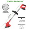 Cordless Grass Trimmer Rechargeable Weed Cutter With 2 Alloy Saw Blades 2 Alloy Blades 10 Plastic Blades 2 Rechargeable Batteries
