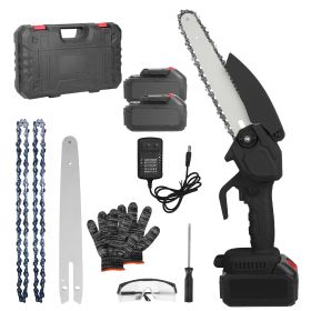 Mini Chainsaw Portable Handheld Cordless Small Chain Saw Battery Powered With 2Pcs 1200Mah Rechargeable Batteries 8In Chains Gloves Goggles