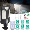 Solar Wall Light Outdoor 87 Led Beads Pir Motion Sensor Remote Control Wireless Lamps Ip45 Waterproof Lighting For Garage Front Door Garden Pathway