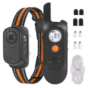 Dog Training Collar Ip65 984Ft Waterproof Pet Beep Vibration Electric Shock Collar 3 Channels Rechargeable Transmitter Receiver Trainer With Recording