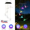 Solar Dragonfly Wind Chime 7 Color Changing Wind Chime For Outside Ipx4 Waterproof Outdoor Garden Yard Decor
