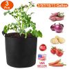 Plant Grow Bags Potato Vegetable Planter Bags 3 Pack Breathable Planting Fabric Pots 7Gallons