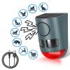Ultrasonic Solar Motion Activated Animal Repeller 3-In-1 with Ultrasonic Sound Alarm Strobe Light 4 Modes Ip55 Waterproof to remove Varmints