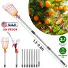 2-In-1 Pole Saw & Fruit Picker With 1.3-9.6Ft Extendable Stainless Steel Pole Manual Tree Pruner With 65Mn Steel Blade Fruit Picking Basket