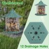 Hanging Outdoor Wild Bird Gazebo Feeder Large Capacity 6 Feeder Ports For Garden Patio Yard Park Weatherproof Easy To Refill