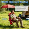 Camping Chair Lightweight Foldable Outdoor Chair With Cup Holder Detachable Sun Canopy Carrying Bag 330Lbs Max Load Backyard Garden Garages