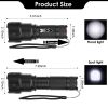 Led Rechargeable Flashlight Zoomable Aluminum Alloy Flashlight Torch W/High Low Strobe Night Light For Night Walking Adventure Searching