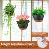 Hanging Planter With Drainage Holes Removable Self-Watering Tray 4Pcs 9.64In Diameter Plastic Hanging Flower Plant Pots For Indoor Outdoor