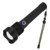 Led Tactical Flashlights 30000Lm Usb Rechargeable Flashlight Water-Resistant Zoomable Led Torch 3 Modes Sos 3200Mah Battery