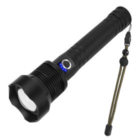 Led Tactical Flashlights 30000Lm Usb Rechargeable Flashlight Water-Resistant Zoomable Led Torch 3 Modes Sos 3200Mah Battery