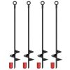 Heavy Duty Ground Auger Stakes 4 Pack 2.76In Wide Spiral Drill Bits Hole Digging Drill Shaft Farm Vegetable Flower Planting Gardening Planter Digger
