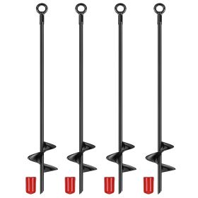 Heavy Duty Ground Auger Stakes 4 Pack 2.76In Wide Spiral Drill Bits Hole Digging Drill Shaft Farm Vegetable Flower Planting Gardening Planter Digger