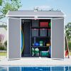 Outdoor Storage Shed With Floor Lockable Garden Shed With 2 Windows Ventilation & Sloped Roof Weather-Resistant For Garden Tools Lawn Equip