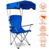 Foldable Canopy Chair Sun Protection 330Lbs Load Folding Seat Cup Holder Camping Backyard Gardening Poolside Travel Picnic