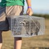 Humane Trap Cage With Waterproof Cover Gloves Catch Release Live Animal Rodent Cage Collapsible Galvanized Wire For Raccoons Beavers Groundhogs