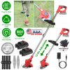 Cordless Grass Trimmer Rechargeable Weed Cutter With 2 Alloy Saw Blades 2 Alloy Blades 10 Plastic Blades 2 Rechargeable Batteries