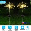 Solar Powered Starburst / Firework Lights 240 Led Garden Path Decor Lights 2Pcs