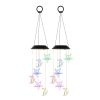 Solar Moon & Star 7 Color Changing Outside Wind Chimes 2Pack Ipx4 Waterproof Outdoor Garden Yard Decor Porch