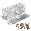 Heavy Duty Folding Live Animal Trap Cage Humane Easy To Catch And Release Trap For Stray Cats Raccoons Squirrel Skunk Groundhog Armadillo
