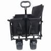 Folding Wagon Cart With Bench Seat 3-In-1 Includes 1 Ice Pack, 500Lbs Heavy-Duty Utility Wagon, 180L Capacity All-Terrain Wheels