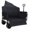 Folding Wagon Cart With Bench Seat 3-In-1 Includes 1 Ice Pack, 500Lbs Heavy-Duty Utility Wagon, 180L Capacity All-Terrain Wheels