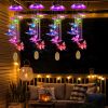 Solar Butterfly Wind Chime With Aluminum Tubes 7 Color Changing Wind Chime For Outside Ip44 Waterproof Outdoor Garden Yard Decor