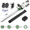 Cordless Rechargeable Hedge Bush Grass Shrub Trimmer 20in 21V with Dual-Action Blades 0.6In Cutting Diameter Safety Lock