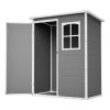 Resin Outdoor Storage Shed 5X3Ft with Floor Lockable Garden Shed With Window Sloped Roof Weather-Resistant Tool Shed For Garden Tools, Supplies, ETC.